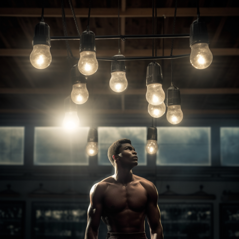 airjor_dan_Muhammad_Ali_in_boxing_ring_with_a_lightbulb_above_h_5a3e46ba-fbb4-4e4d-bdae-ef041559b18a